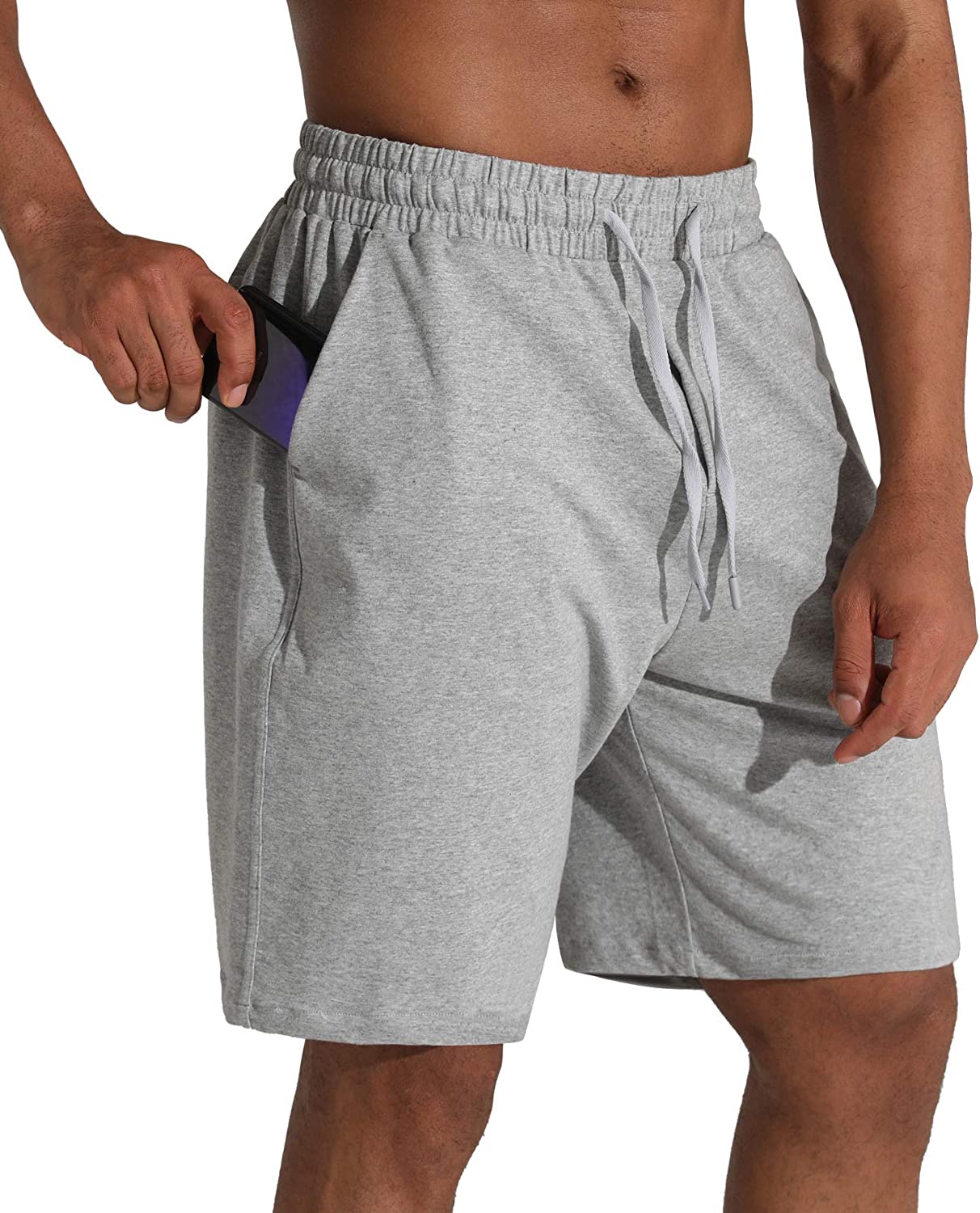 THE GYM PEOPLE Men's Lounge Shorts with Deep Pockets Loose-fit Jersey  Shorts for