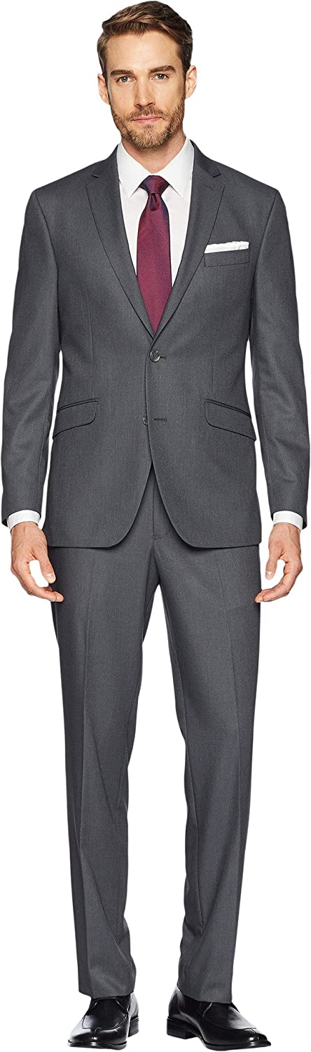Unlisted by Kenneth Cole Mens 2 Button Slim Fit Suit with Hemmed Pant