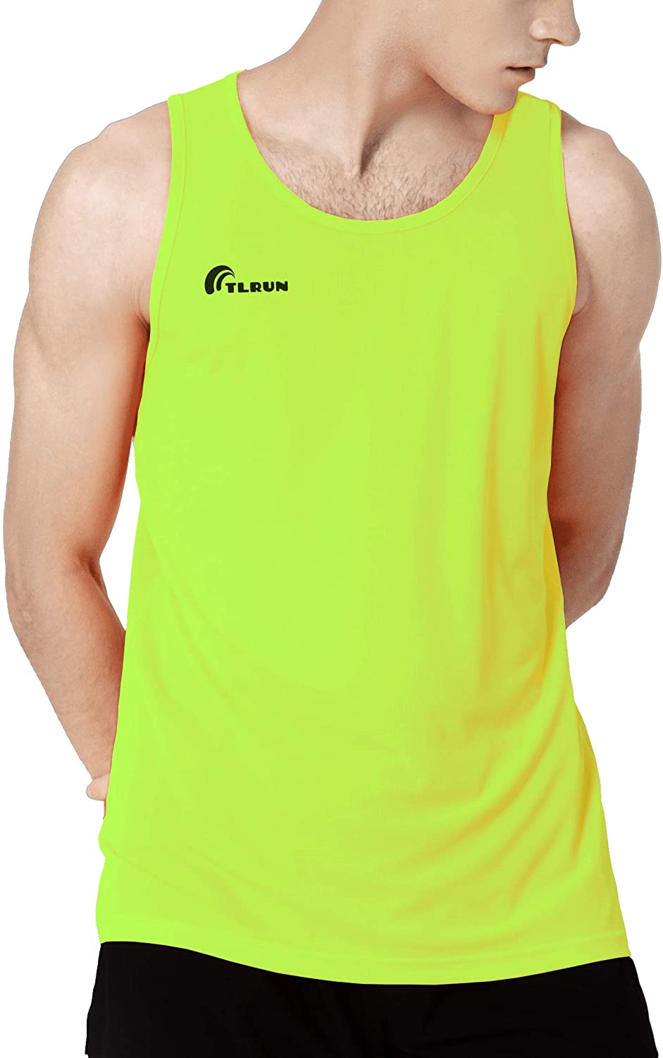 TLRUN Men's Running Sleeveless Shirt Lightweight Marathon Tank Tops Dry Fit Muscle Bodybuilding T-Shirts 