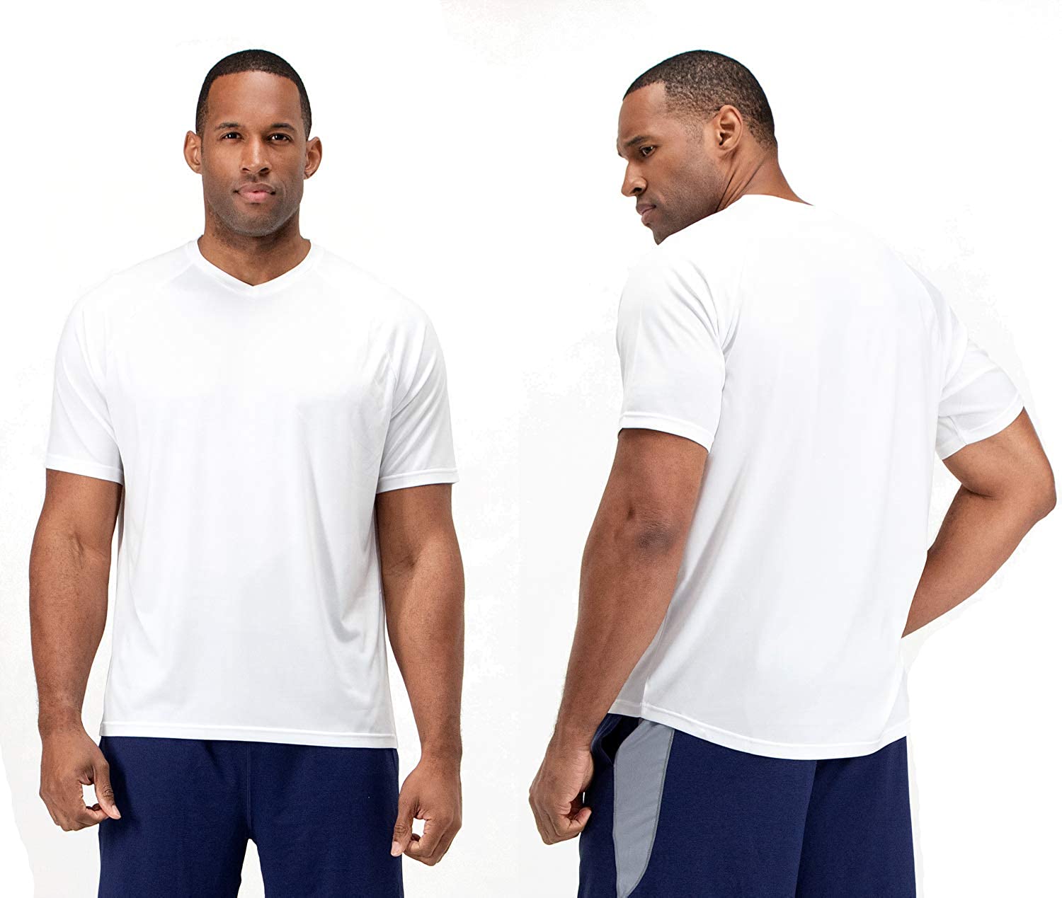 Sun Protection Moisture Wicking Cool Dri-Fit Short Sleeve Workout T-Shirts DEVOPS Men's 2 Pack UPF 50 