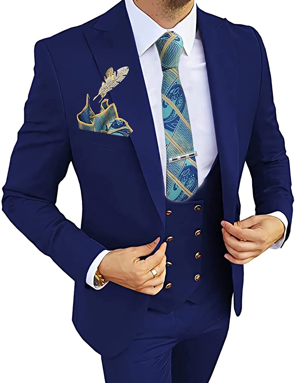 Wangyue 3 Piece Men's Suits,Suit,Suit Slim Fit,Tuxedo for Men
