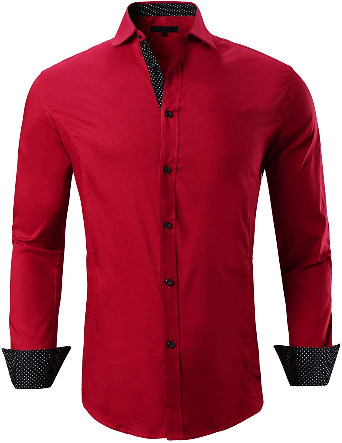 Esabel.C Mens Dress Shirts Long Sleeve Regular Fit Business Casual Button Down Shirts 