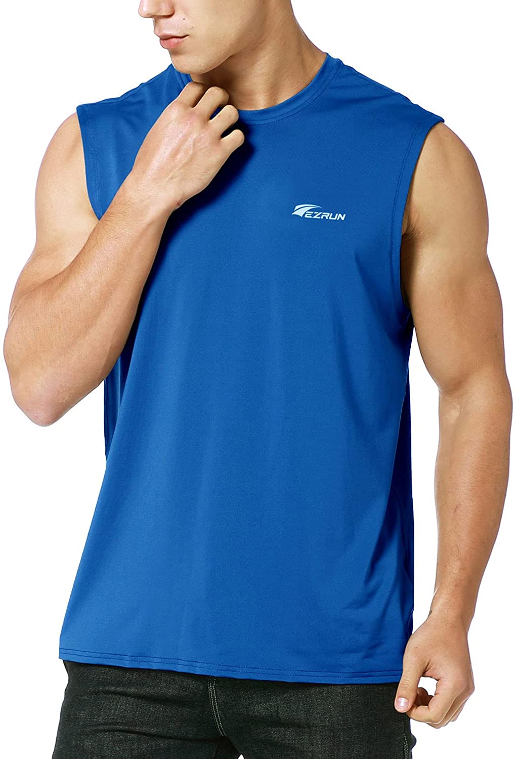 EZRUN Men's Performance Quick Dry Sleeveless Shirts Workout Muscle Bodybuil  【☆超目玉】