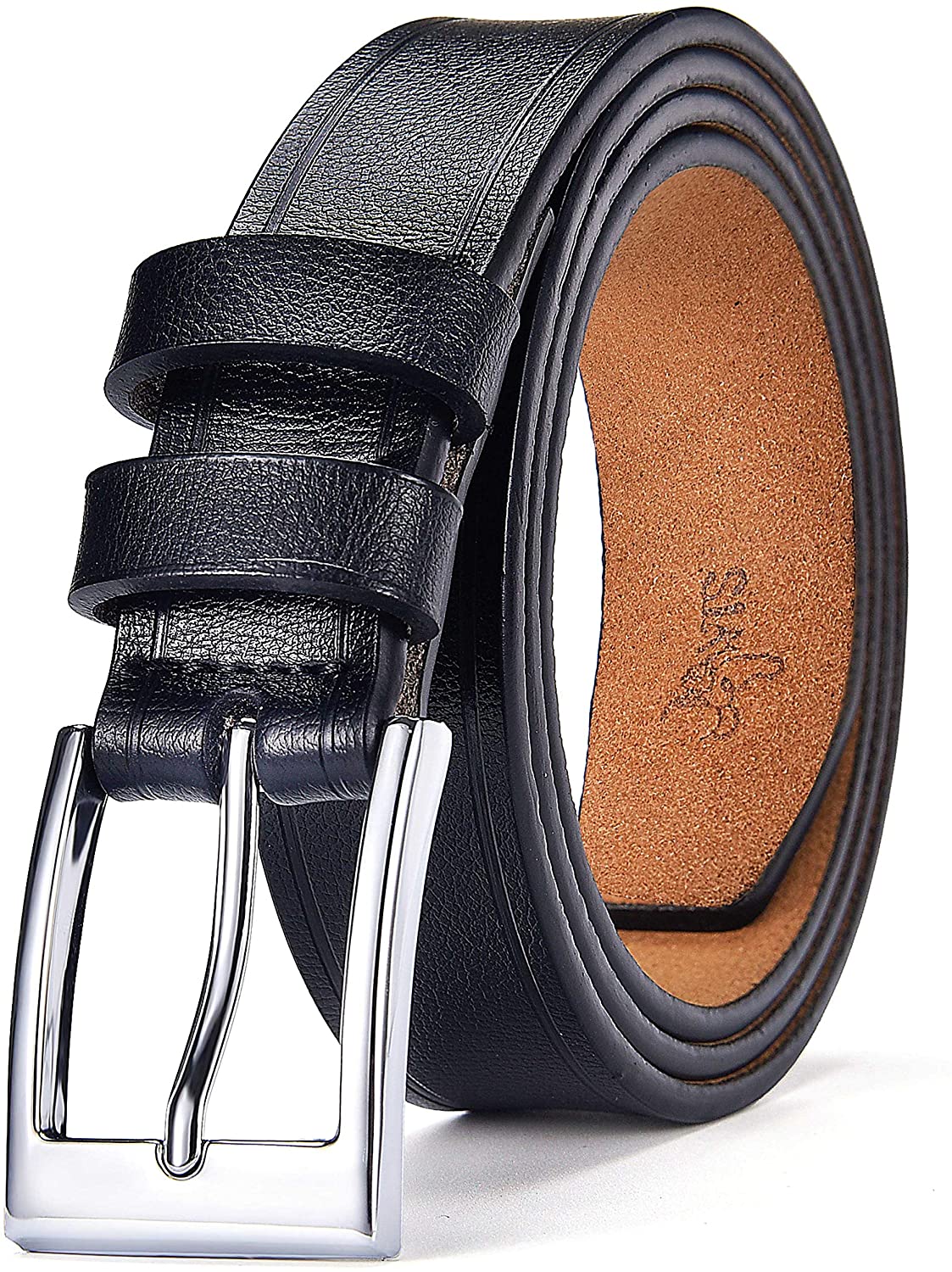 DWTS Mens Belts Leather Classic Casual Dress Belt with Single Prong ...