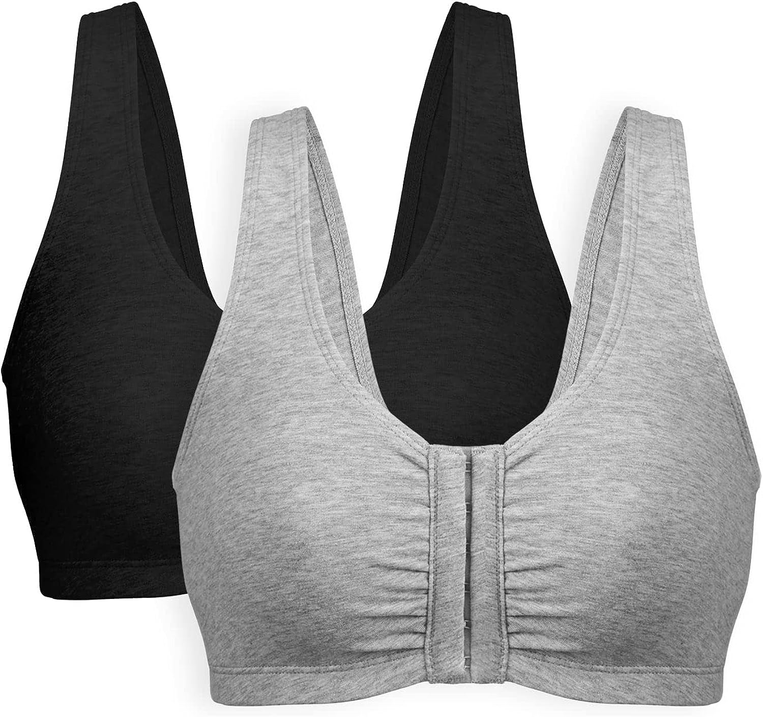Bestform 5006014 Comfortable Unlined Wireless Cotton Stretch Sports Bra With Fro Ebay 