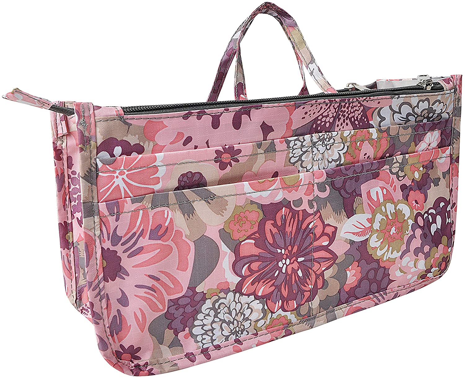 Vercord Patterned Purse Handbag Tote Pocketbook Bag Organizer Insert with Zipper Handle for Women Medium Rainforest 