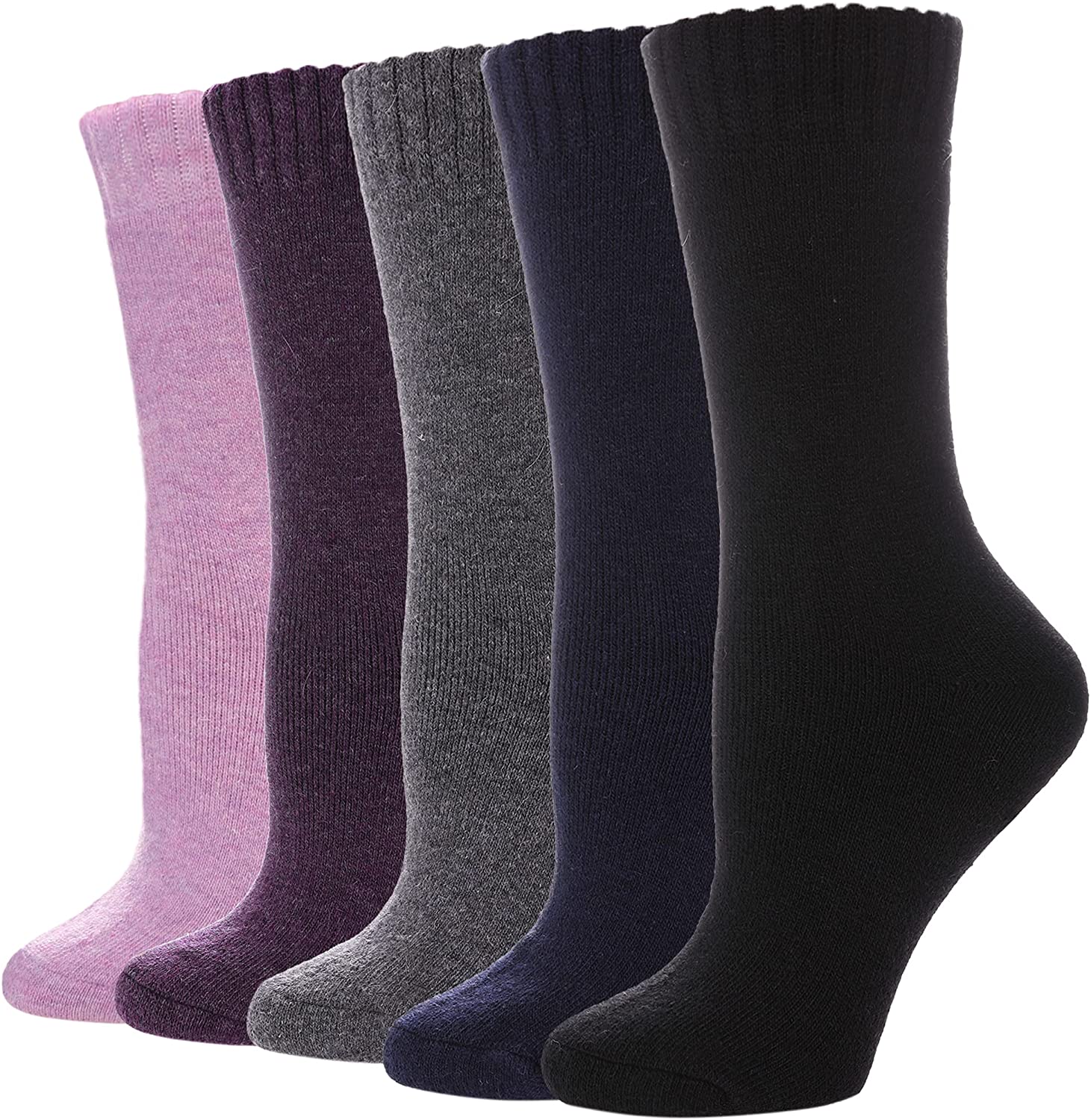 Details about   Womens 5 Pairs Soft Thick Comfort Casual Cotton Warm Wool Crew Winter Socks 