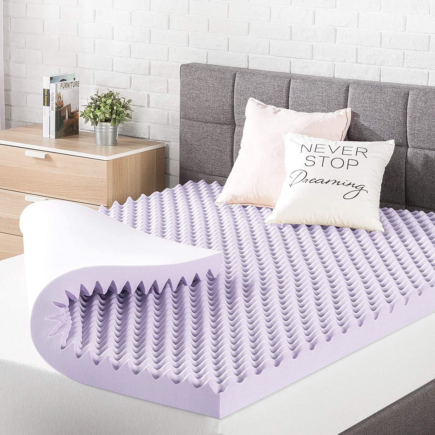 Best Price Mattress 3 Inch Egg Crate Memory Foam Mattress Topper with  Soothing L