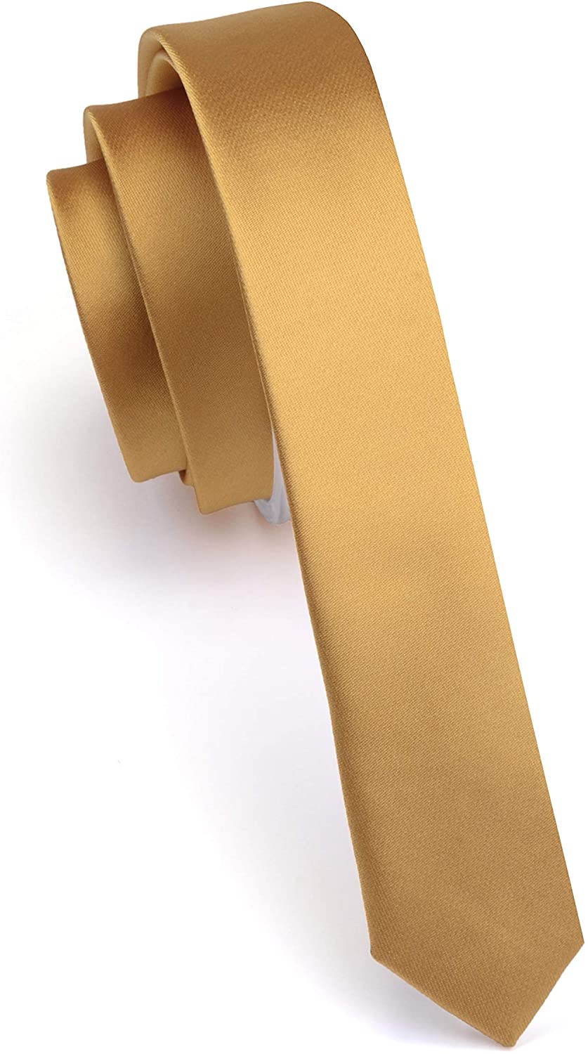 GUSLESON 1.38（3.5cm）Solid Color Formal Necktie For Men Gift Box 