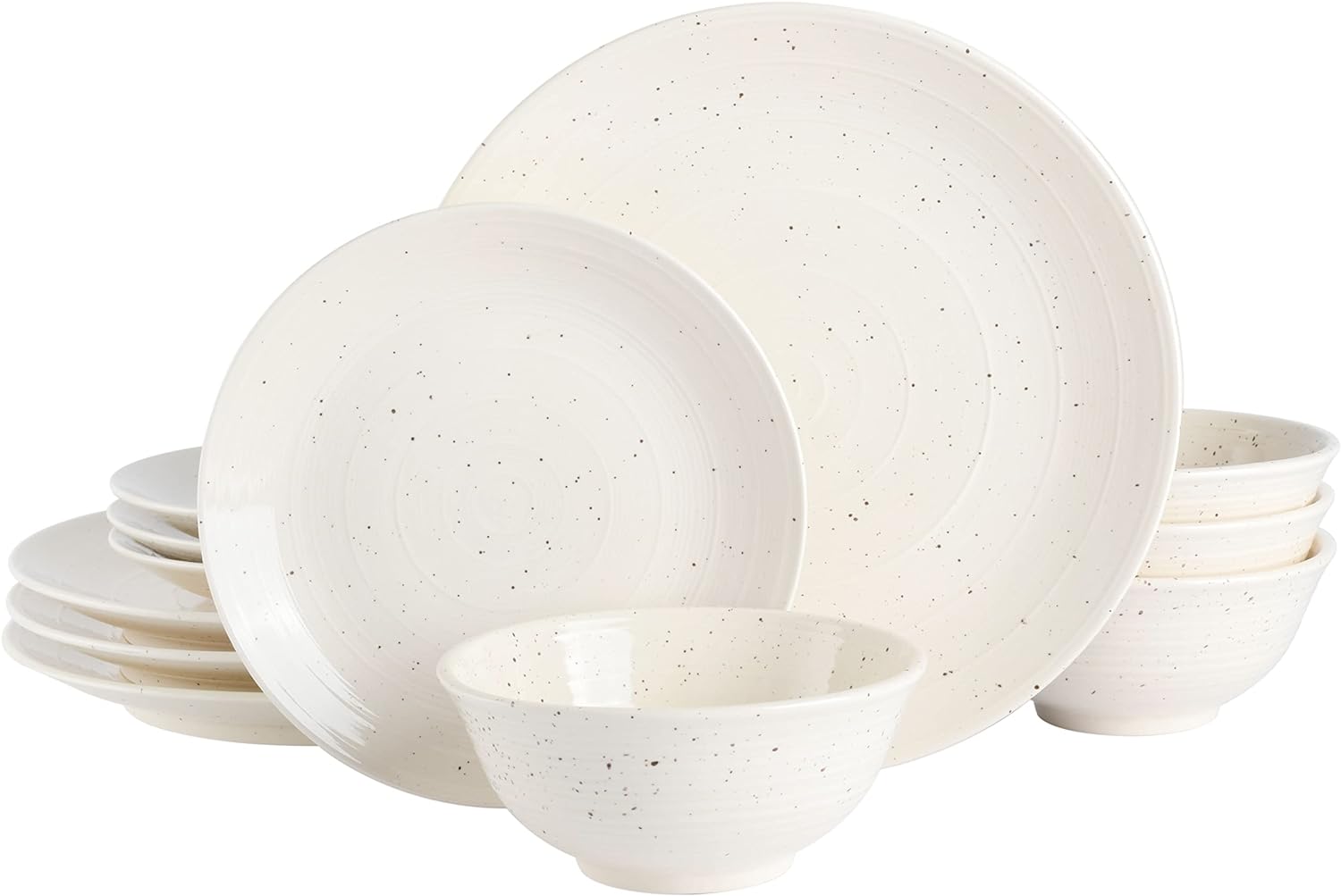 12-Piece Terranea Terracotta Dinnerware Set, Reactive Grey