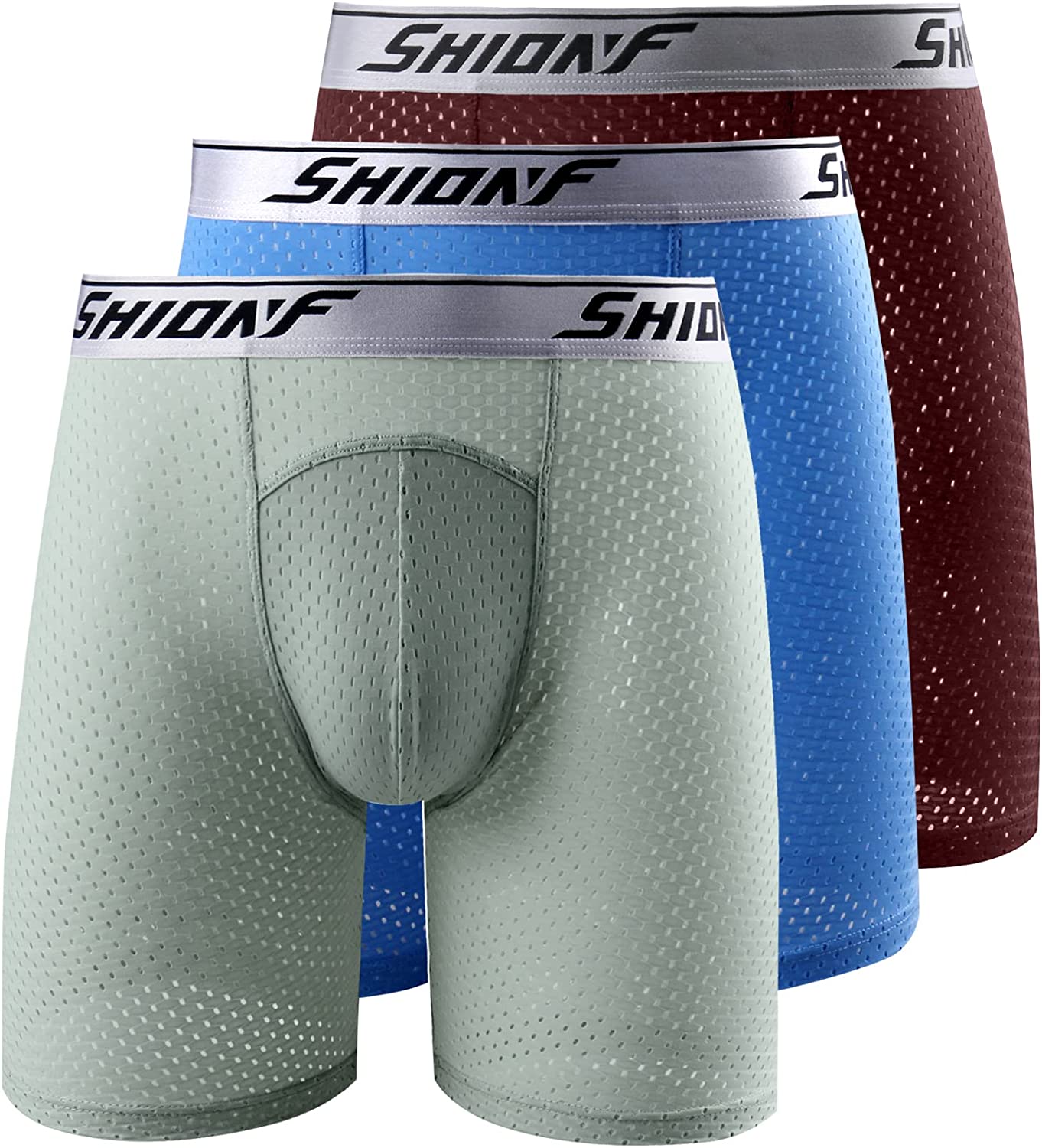 SHIONF Men's Anti Chafing Underwear Performance mesh Cooling Boxer  Briefs,3-Pack Smal : : Clothing, Shoes & Accessories