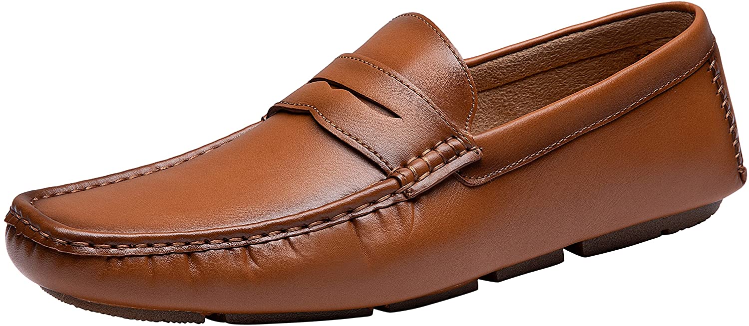 AKIKO Strip Chess Loafers - BROWN, Casual Shoes for Men Slip-on, Comfort  shoe for men, Trending