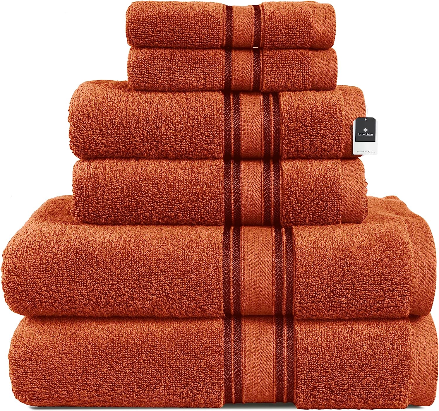 LANE LINEN Luxury Bath Towels Set - 6 Piece Set, 100% CottonBathroom Towels,  Zer