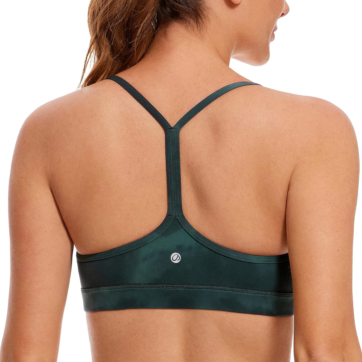 CRZ YOGA Womens Butterluxe Y Back Sports Bra - Padded Racerback Low Impact  Spagh