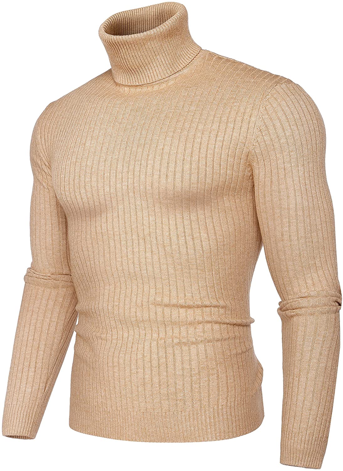 xiaohuoban Mens Fashion Turtleneck Pullover Sweater Knitted Slim Fit Sweater