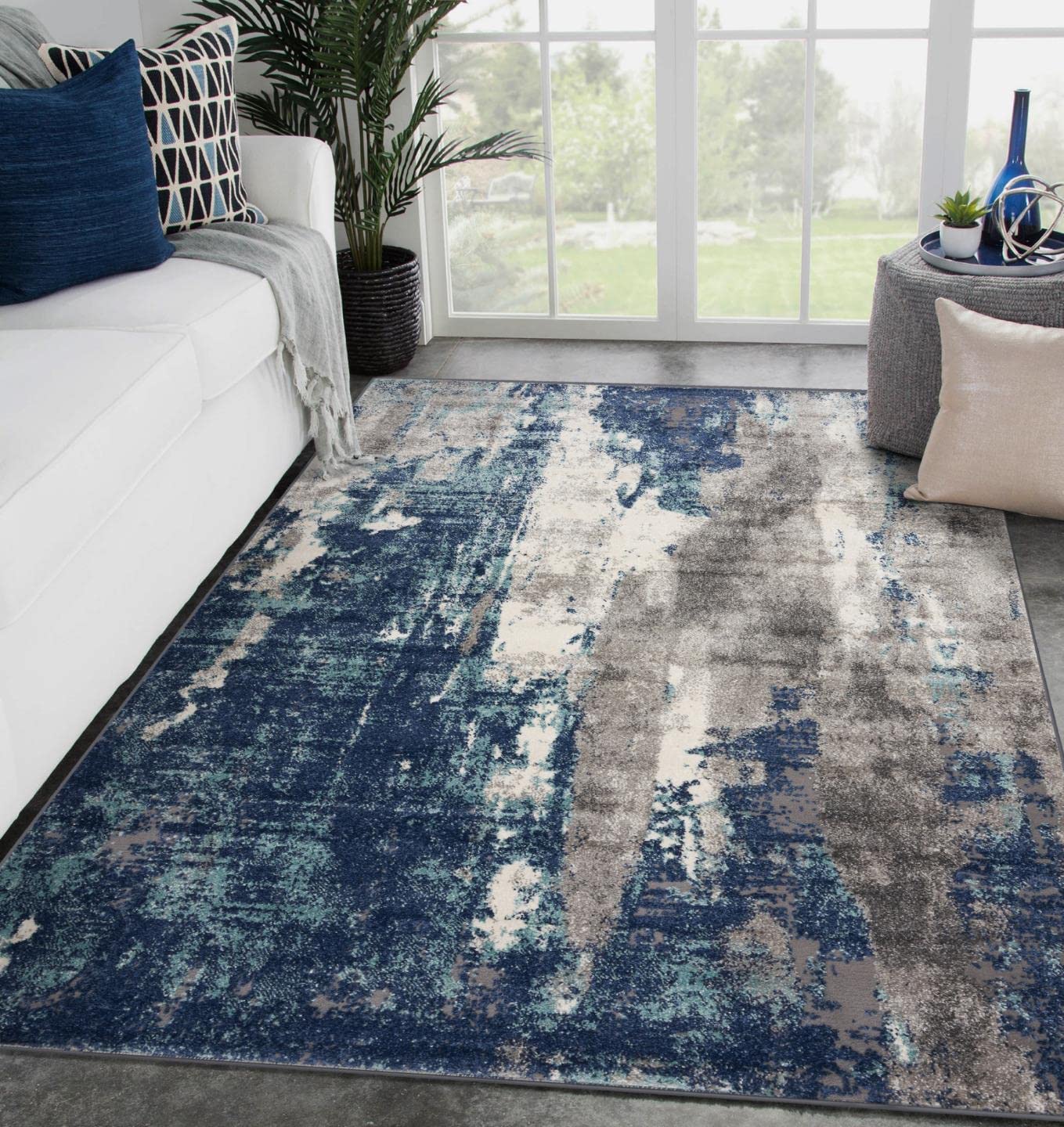 Better Bathrooms AMAZING exclusive ACRYLIC RUGS "VALS" abstraction vintage GREY Best Quality 