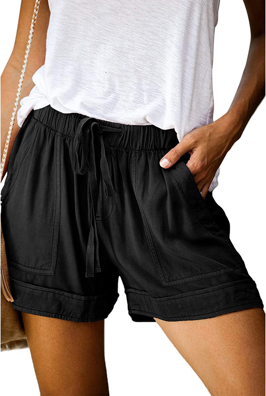 Drawstring hot sale shorts women