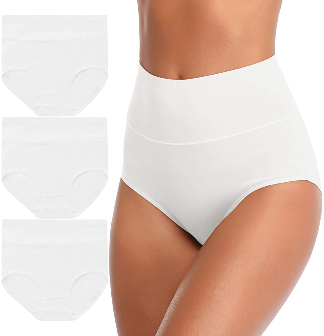 Annenmy Women's High Waist Cotton Underwear Soft Brief Panties Regular and  Plus