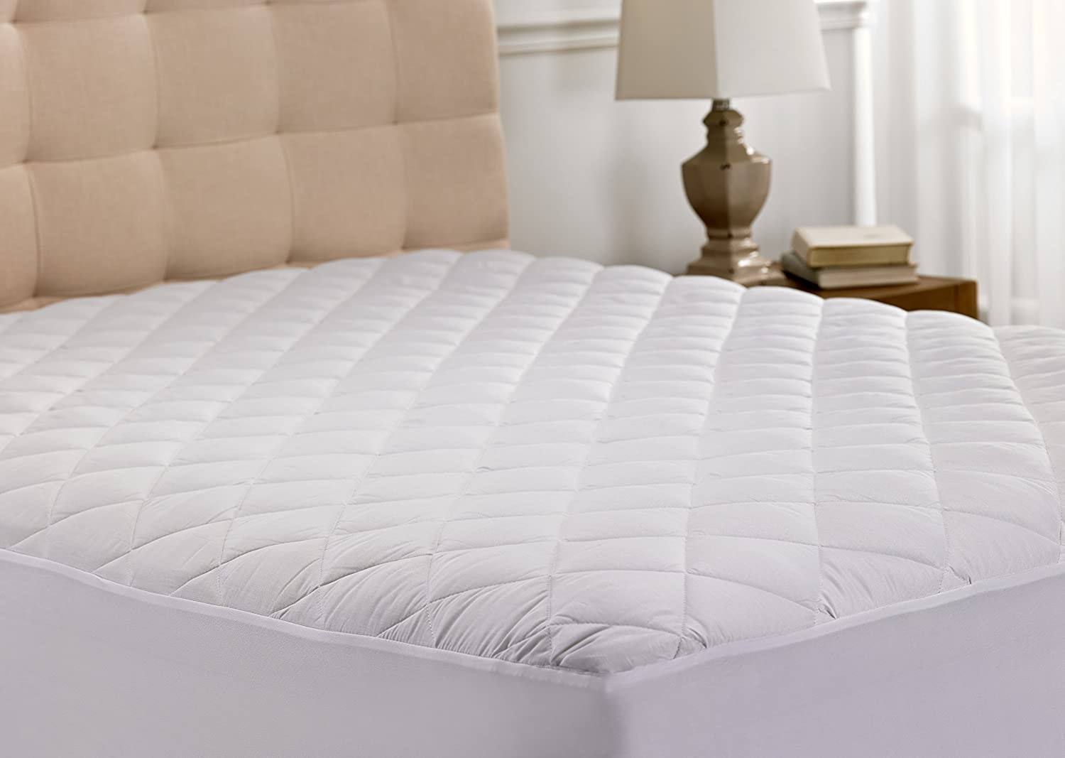 Hypoallergenic Quilted Stretch-to-Fit Mattress Pad by Hanna Kay, 10 Year Warrant