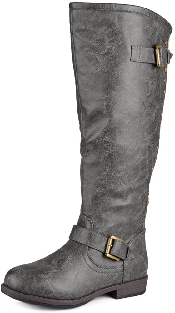 womens wide calf grey boots