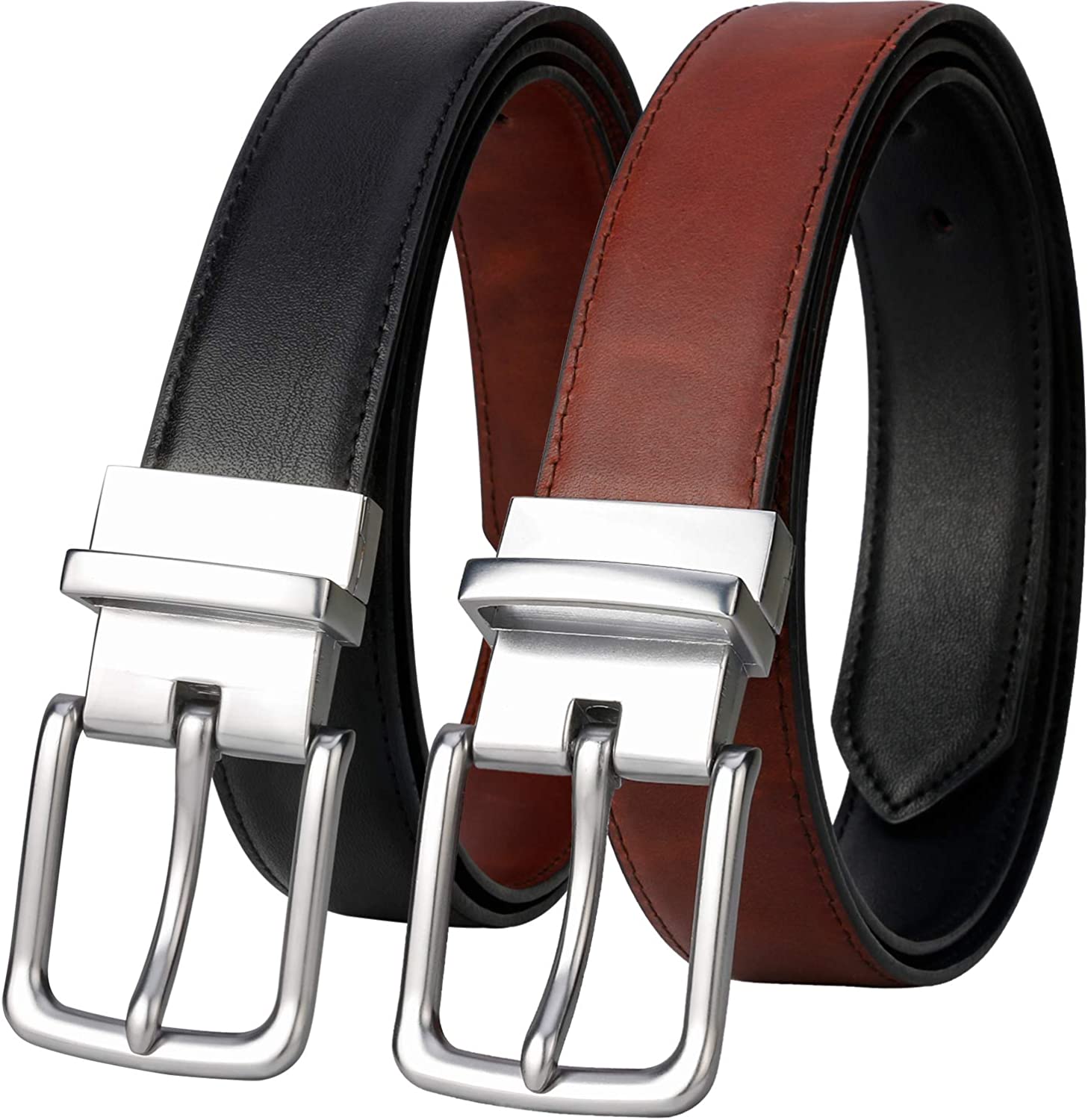 Lavemi Mens Belt Reversible 100% Italian Leather Dress Casual,One