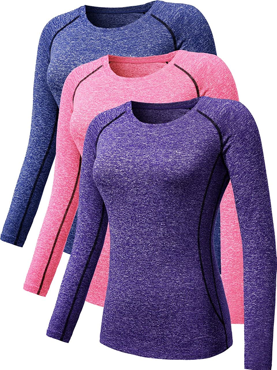 Buy NELEUS Women's 3 Pack Compression Shirts Long Sleeve Yoga Athletic  Running T Shirt Online at desertcartINDIA