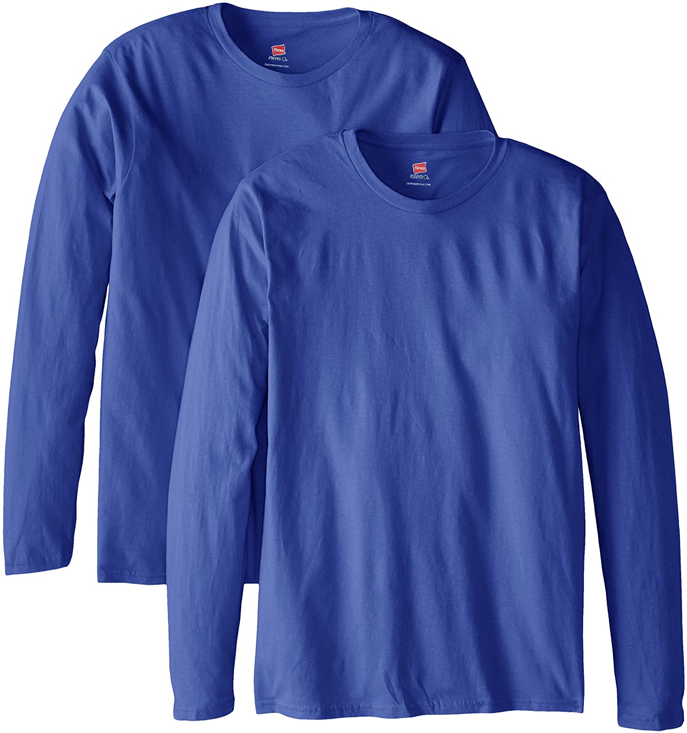 Pack of 2 Hanes Mens Long-Sleeve Premium T-Shirt 