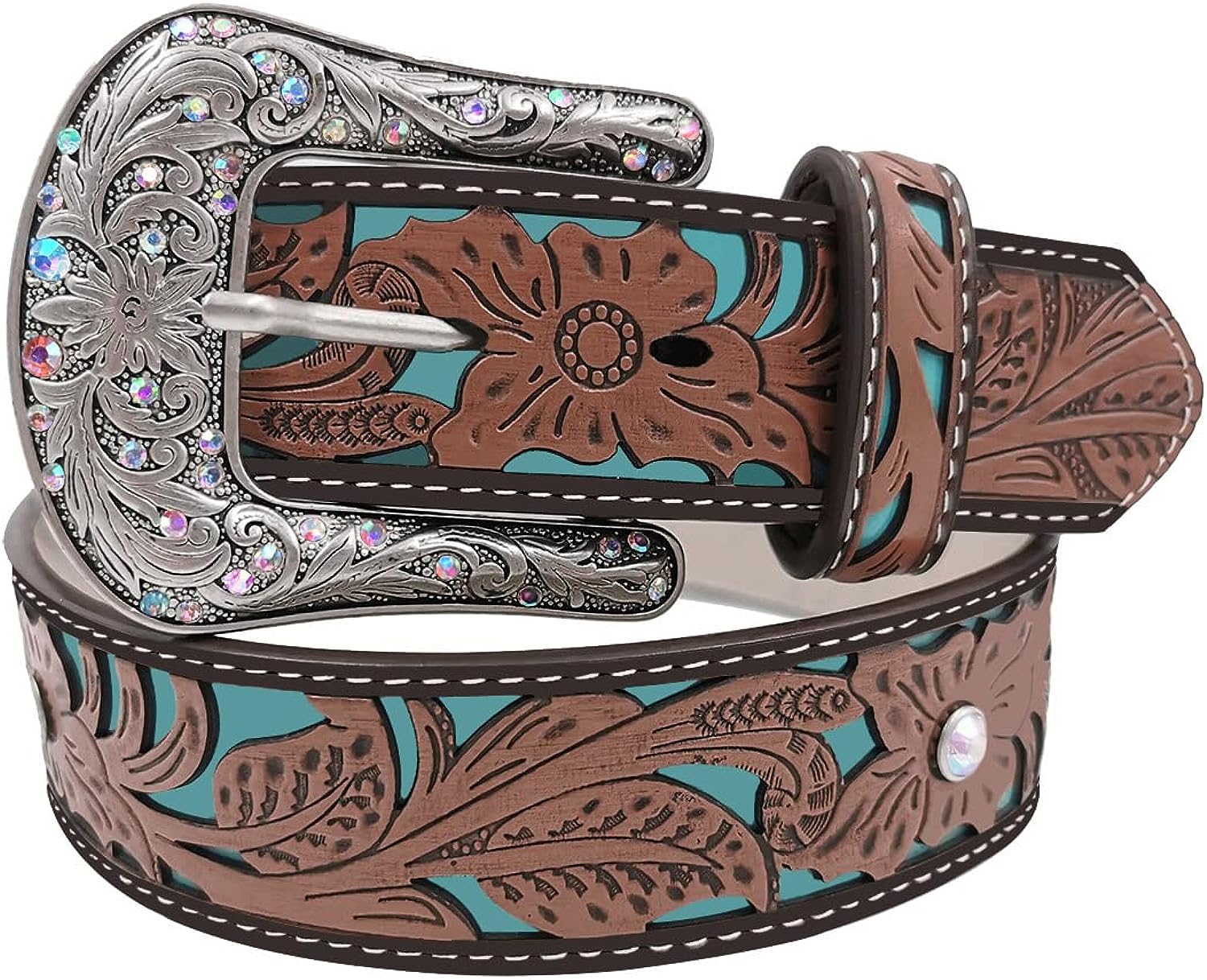 TOPACC Western Belts for women with Buckle Cross Cowgirl Cowboy