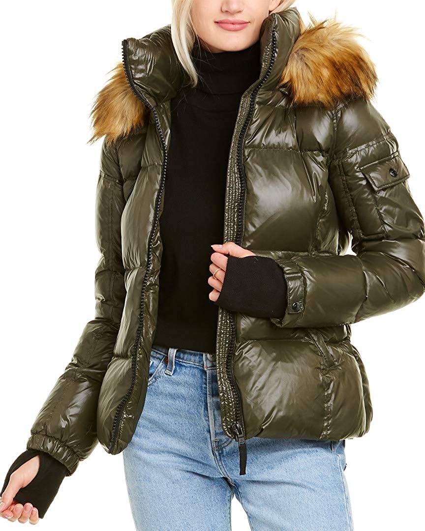 s13 kylie faux fur quilted coat