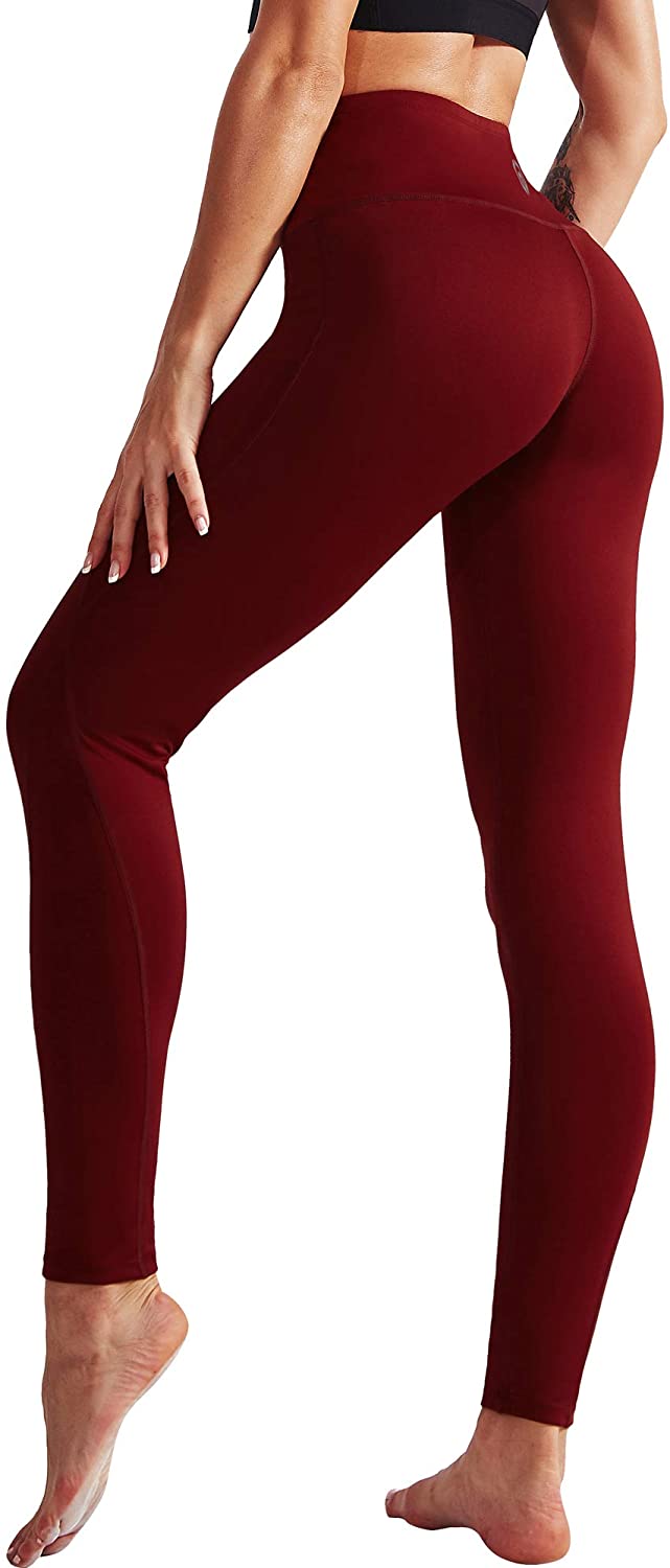 NELEUS Womens High Waist Running Workout Yoga Leggings with  Pockets,Black+Gray+Red,US Size XL