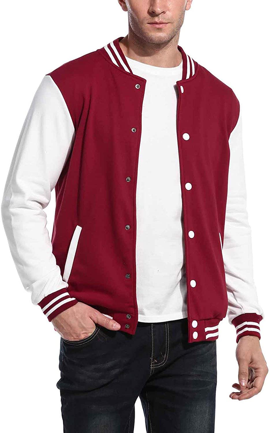 COOFANDY Men's Fashion Varsity Jacket Causal Slim Fit Cotton Letterman  Baseball Bomber Jackets