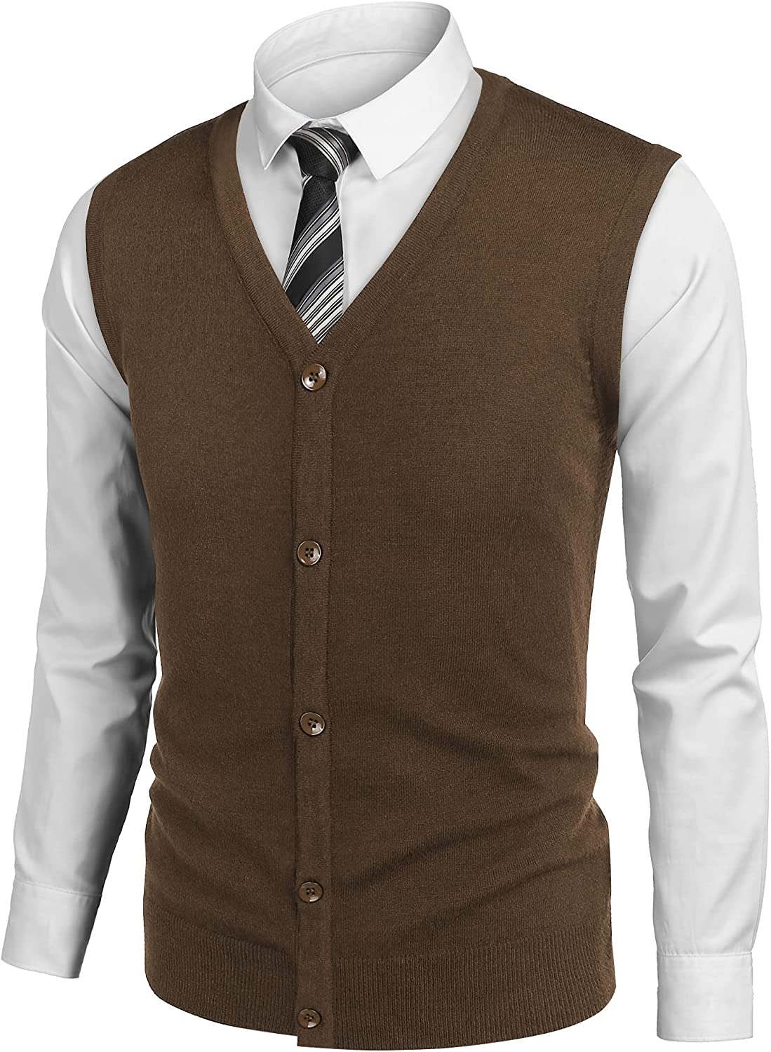 Cotton Sweater Vest in Sand