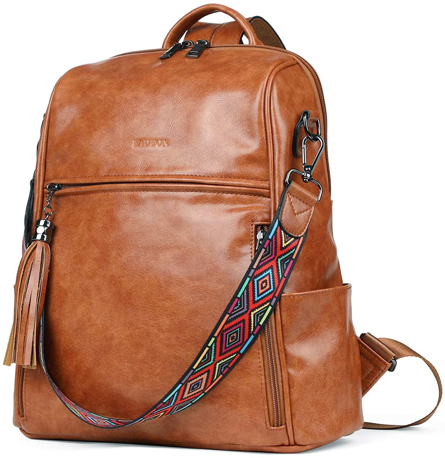  FADEON Laptop Backpack Purse for Women Large Designer PU  Leather Laptop Bag, Ladies Computer Shoulder Bags : Electronics