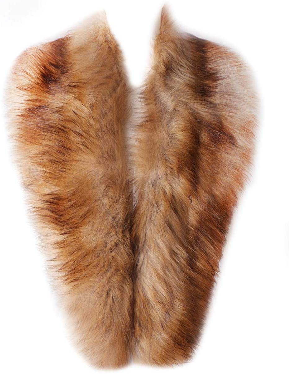 Dikoaina Extra Large Women's Faux Fur Collar for Winter Coat