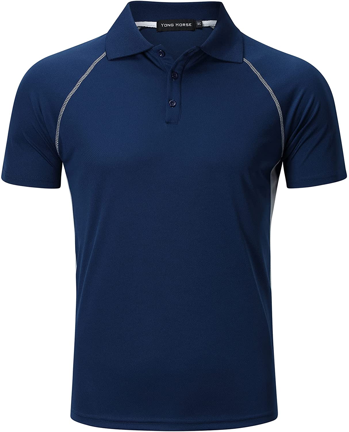 Yong Horse Mens Polo Shirts Casual Button Cotton Long/Short Sleeve T-Shirt