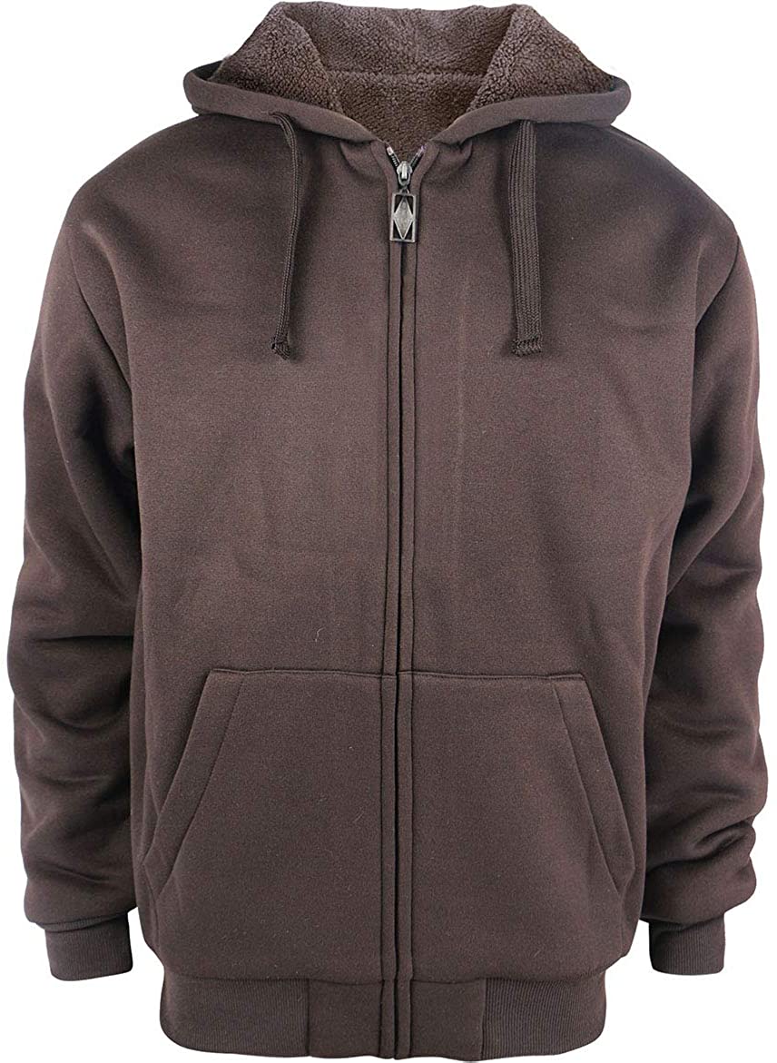Men's Hoodies Full Zip Sherpa Lined Heavyweight Fleece Warm Sweatshirts ...