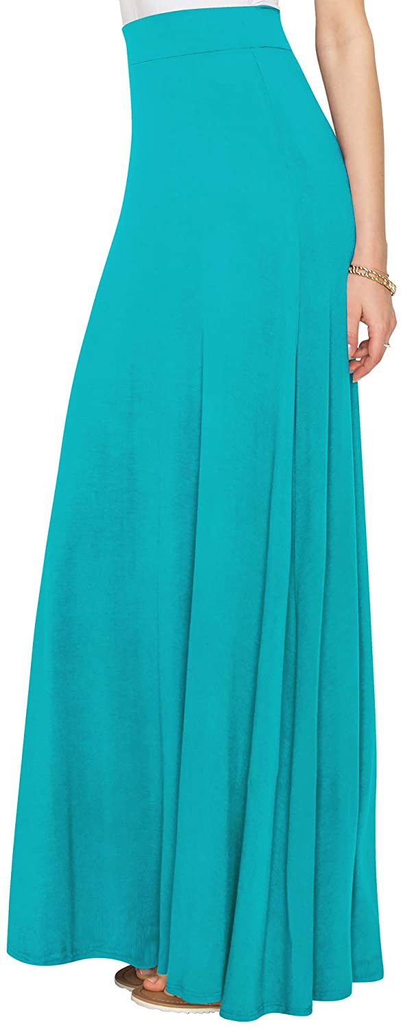 Lock and Love Women's Styleish Print/Solid High Waist Flare Long Maxi Skirt