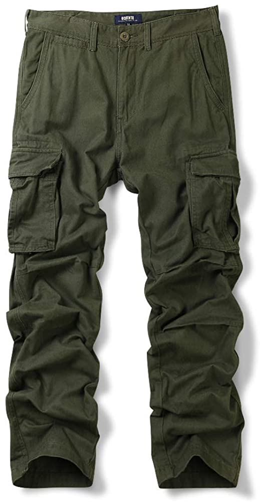  OCHENTA - Pantalón cargo para hombre, estilo militar de  combate; pantalón casual para el trabajo con 8 bolsillos., tiro caído :  Ropa, Zapatos y Joyería