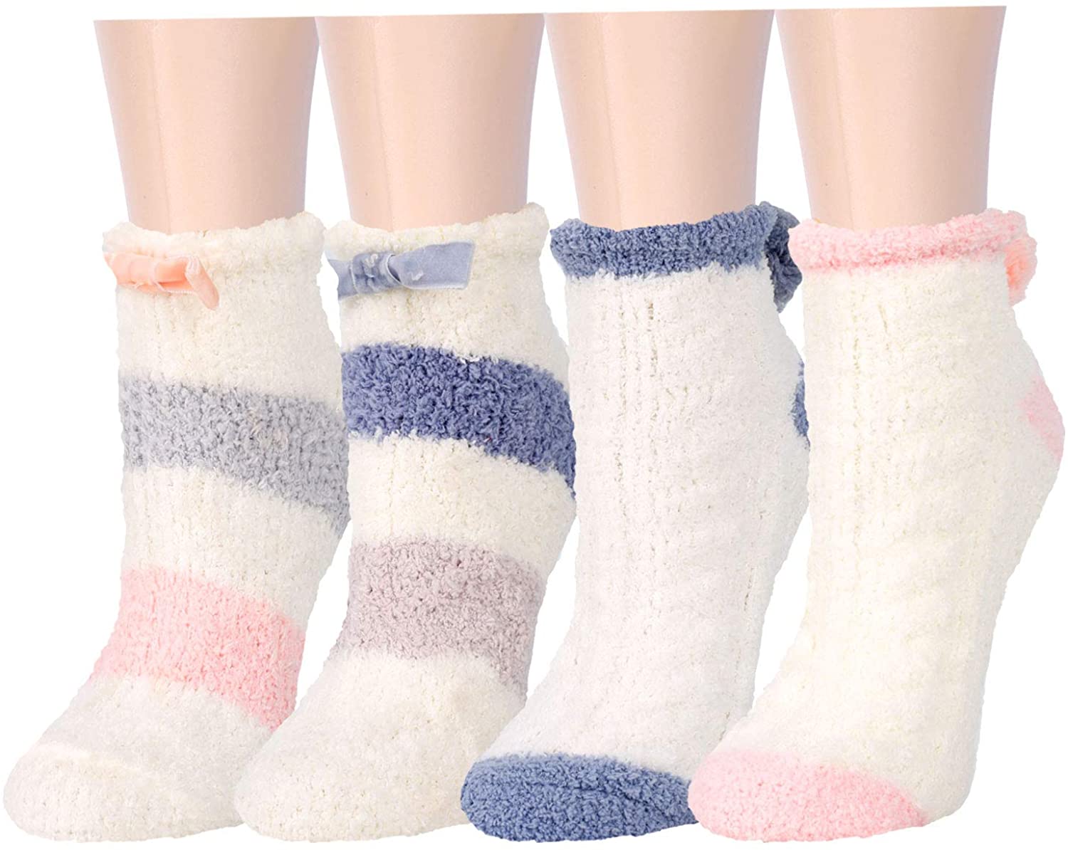 Zmart Fuzzy Anti-Slip Socks for Women Girls Non Slip Slipper Socks with  Grippers