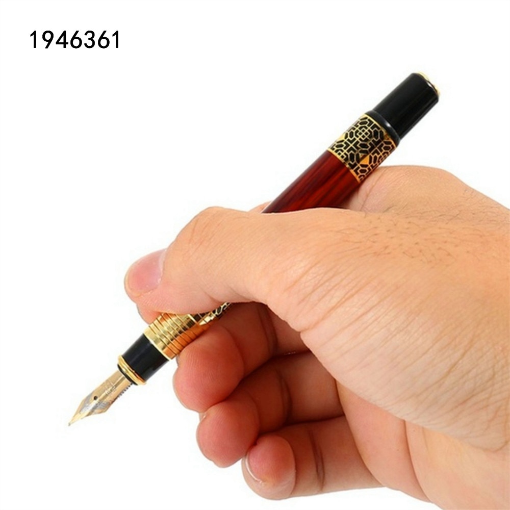 High quality 530 Golden carving Mahogany Business office School student office Supplies Fountain Pen New  Ink pen ink pen-5