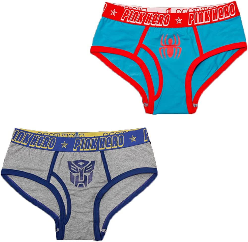 Fashion Couple Underwear Superman Batman Sexy Cotton Panties Lovers  Underwear Women Lingrie Men Short Valentines(#1250 Red Men)