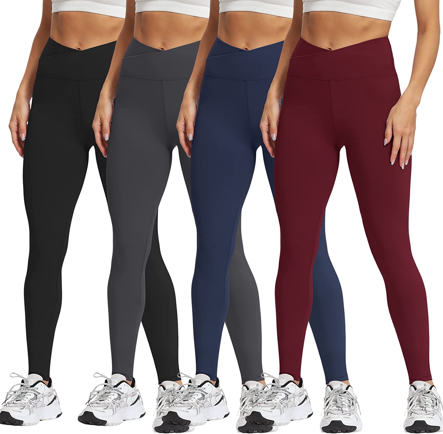 Natural Feelings High Waisted Leggings for Women Ultra Soft Stretch Opaque  Slim Yoga Leggings One Size & Plus Size, 5 Pack- Black/Navy Blue/Dark  Grey/Wine/Olive, Large-X-Large : : Clothing, Shoes & Accessories