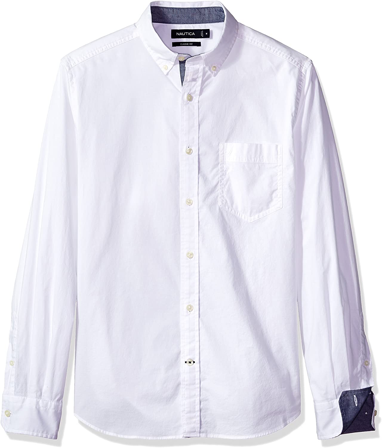 Nautica Men's Classic Fit Stretch Solid Long Sleeve Button Down Shirt | eBay