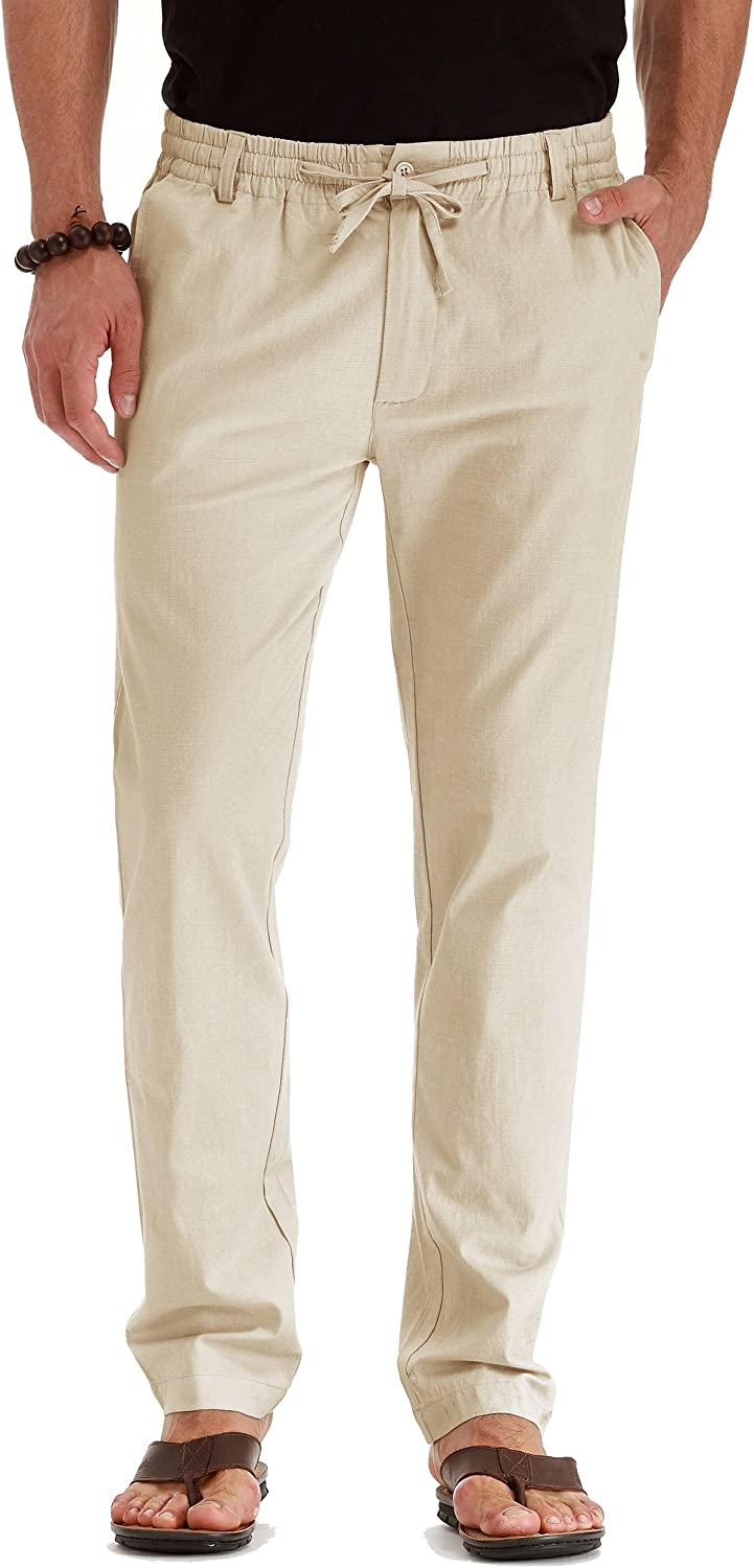 Men's Summer Linen Trousers Fashion Loose Pants | Wish