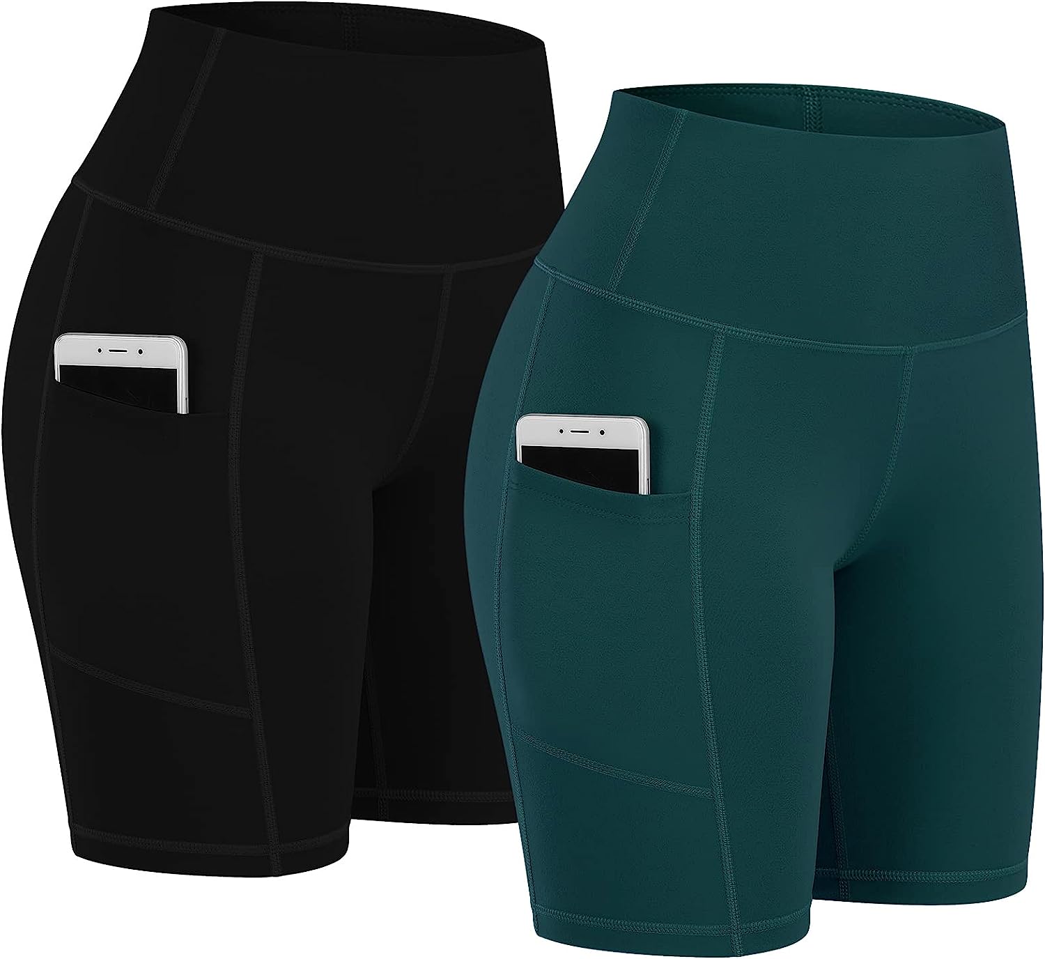 Fengbay 2 Pack 8 /5 Biker Shorts for Women with Pockets, High