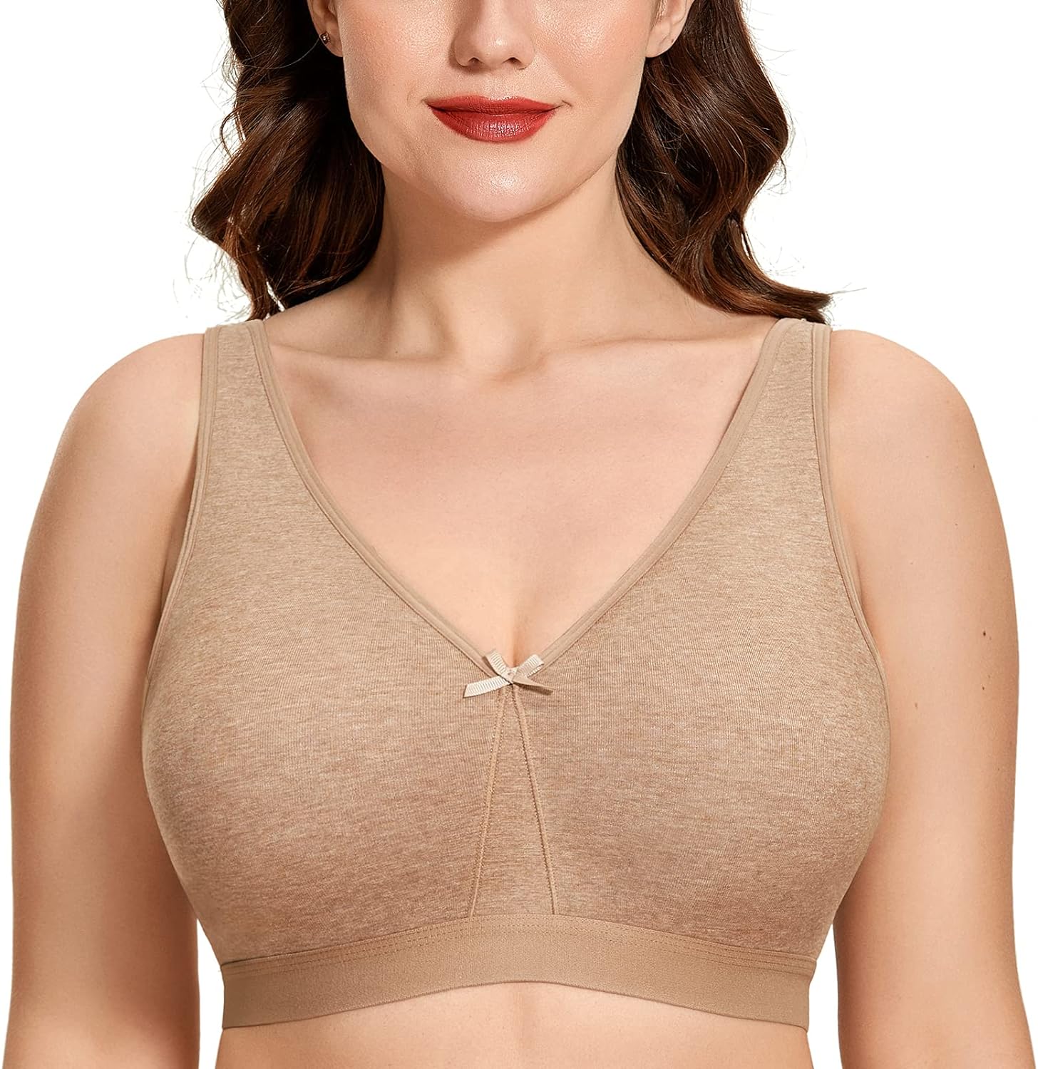 AISILIN Women's Non Wired Bras Full Cup Plus Size Cotton No Padding Sleep  Comfort Wireless