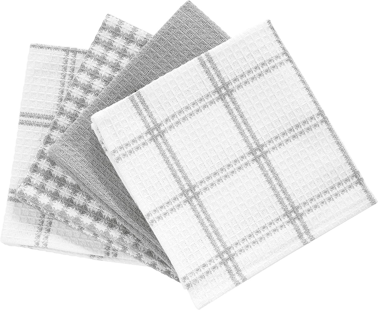 T-Fal Cool Coordinating Flat Waffle Weave Cotton Dish Cloth Set of 12