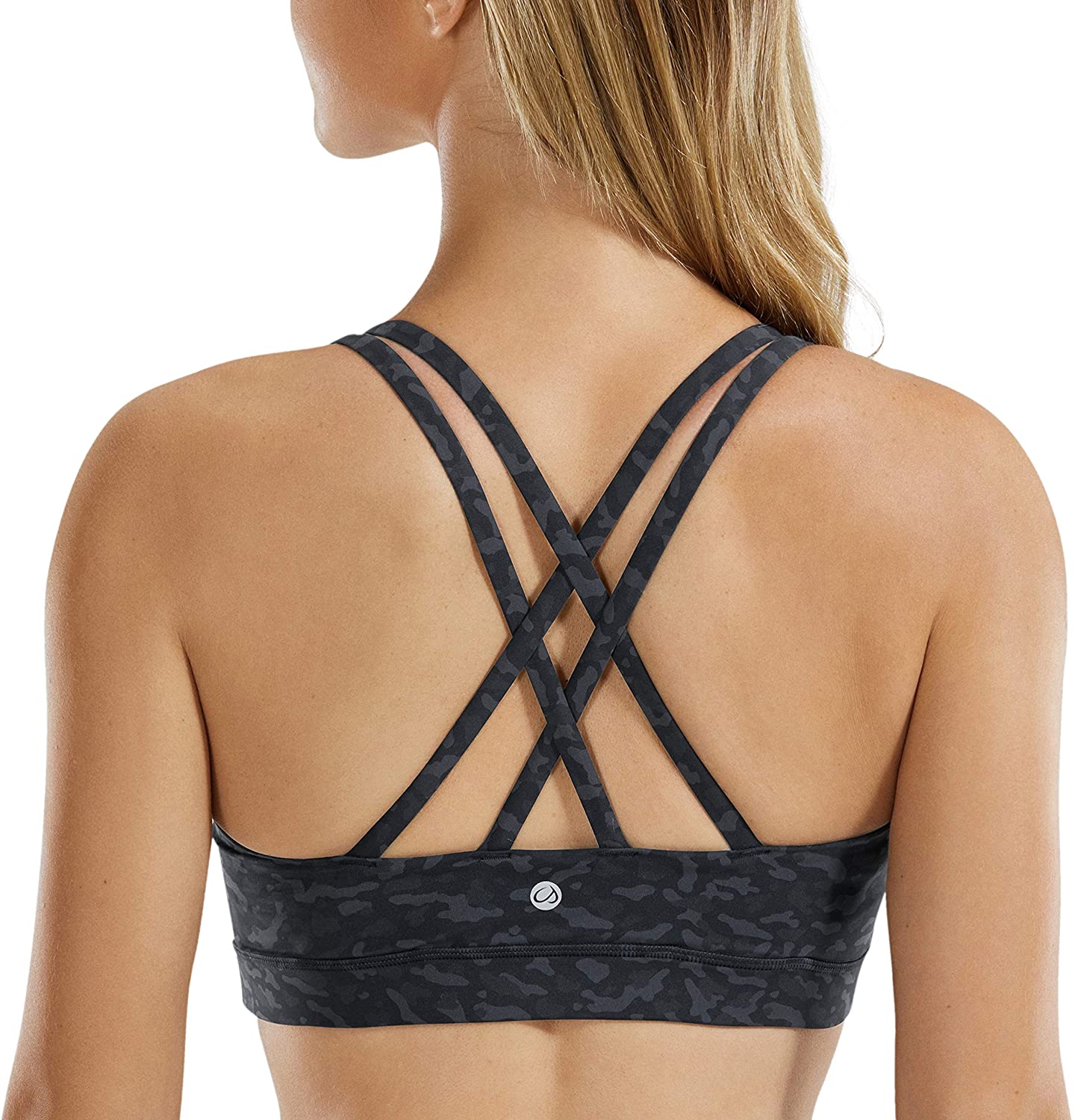 CRZ YOGA Strappy Padded Sports Bra for Women Activewear Medium Support  Workout Yoga Bra Tops