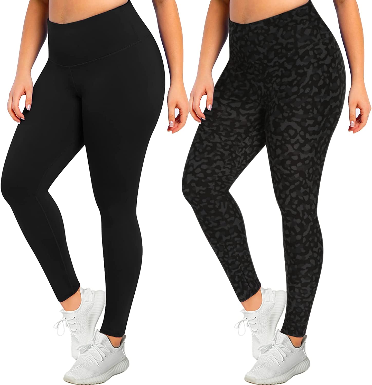 MOREFEEL Plus Size Leggings for Women-Stretchy X-Large-4X Tummy Control  High Wai