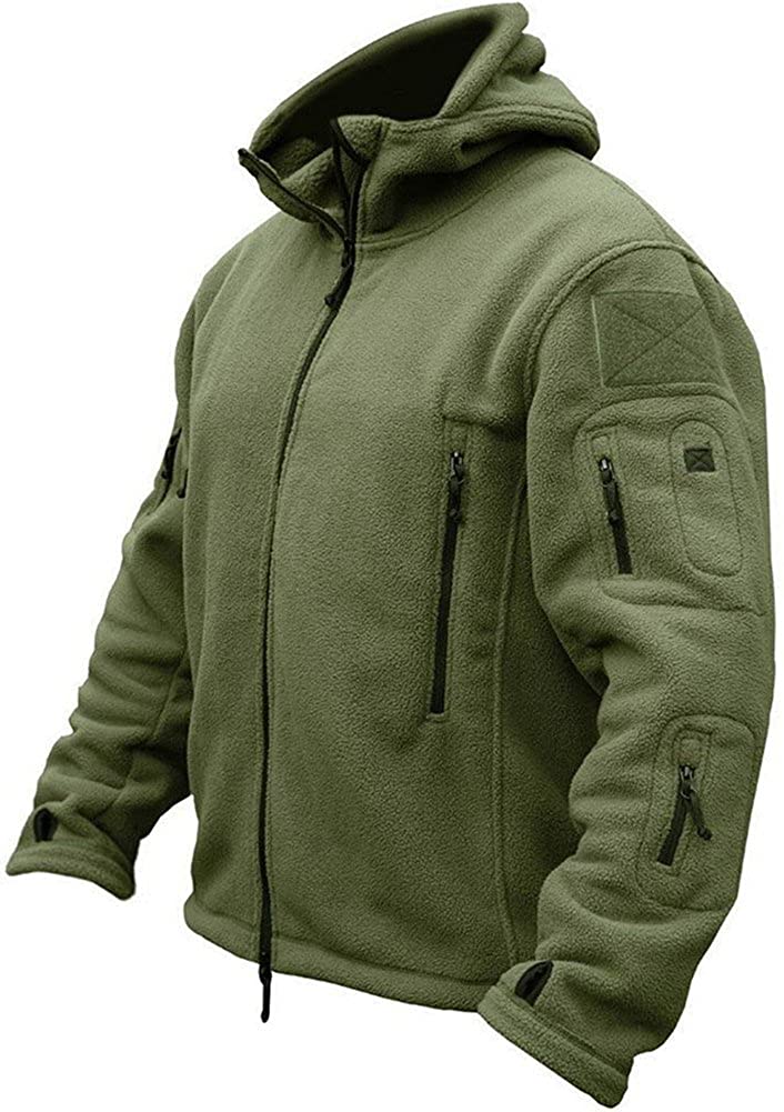 TACVASEN Mens Outdoor Stand Collar Full-Zip Tactical Military Fleece Jacket